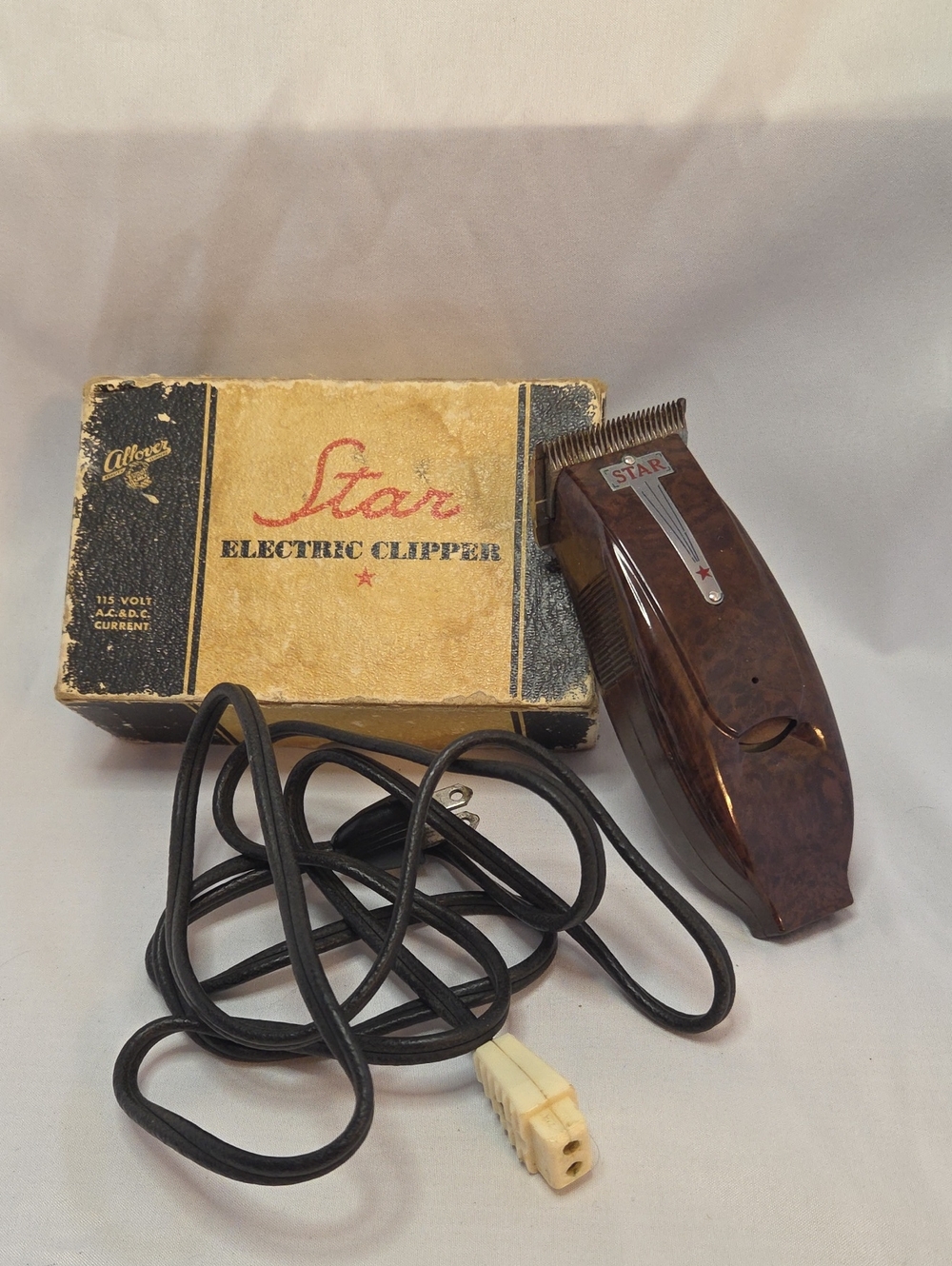 Vintage Allover Star Electric Hair Clipper with Original Box – Tested & Working!